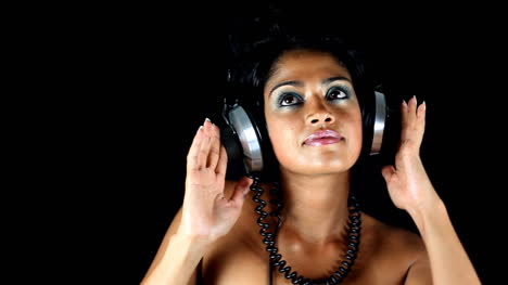 lady wearing headphones 08