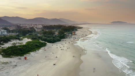 brazilian campeche beach at a beautiful sunset in a summer day