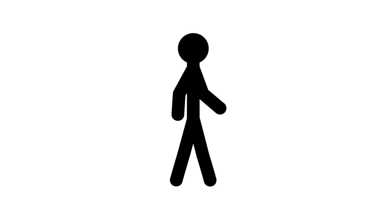 Looped walking stickman 2D animation
