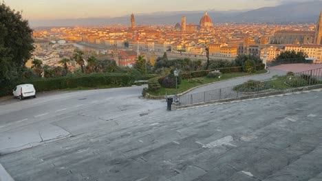 time lapse with florence at sunrise seen from michelangelo square
