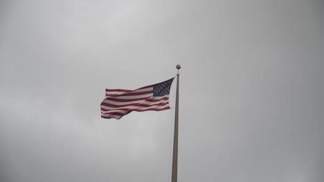 united states of america flag flying on a cloudy day