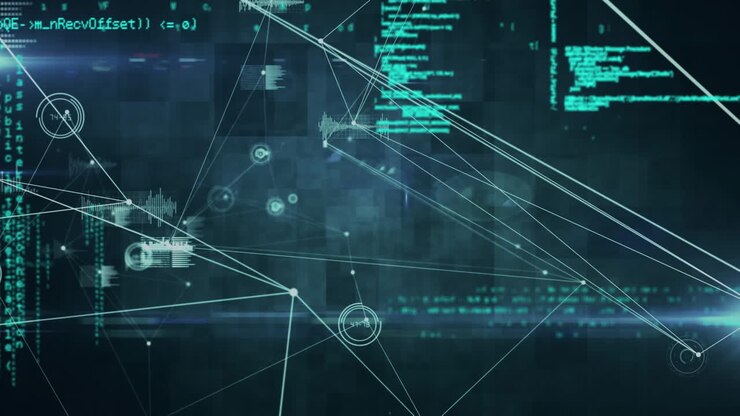 Animation of network of connections over data processing