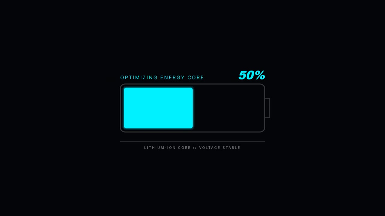 Digital Battery Charging Progress Bar Animation