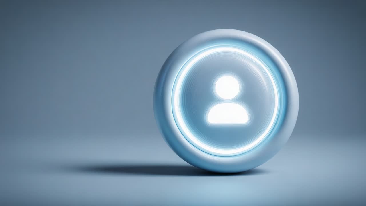 A Smooth Transition of a User Icon Design Featuring a Soft Glow Effect in Two Distinct Frames Representing Modern Digital User Interface Elements