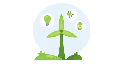 ecology animation with green windmill animation