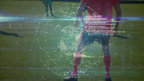 animación del procesamiento de datos sobre diversos jugadores de fútbol masculino