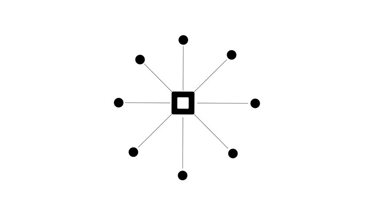 Grafica animata di connessione di rete astratta