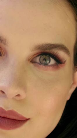 close-up of a woman with beautiful makeup