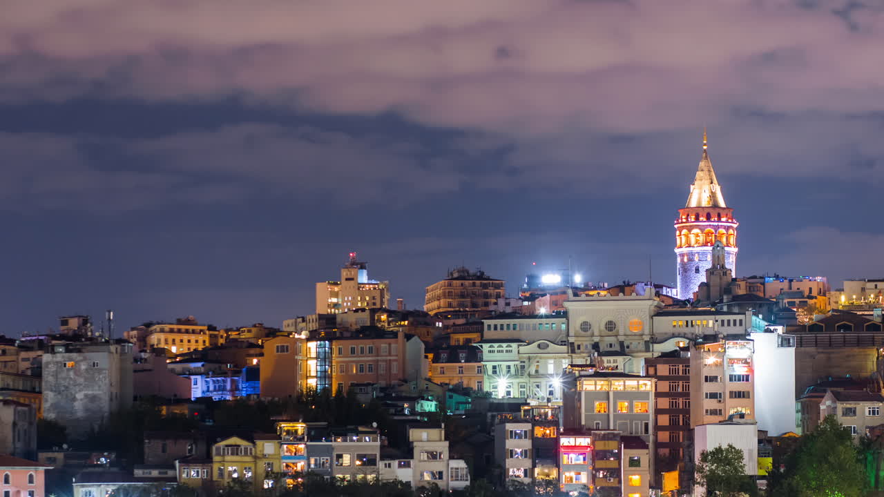 Galata Tower at Night in Istanbul