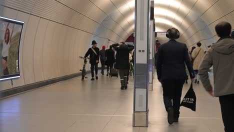 walking underground in tottenham court road, london, united kingdom