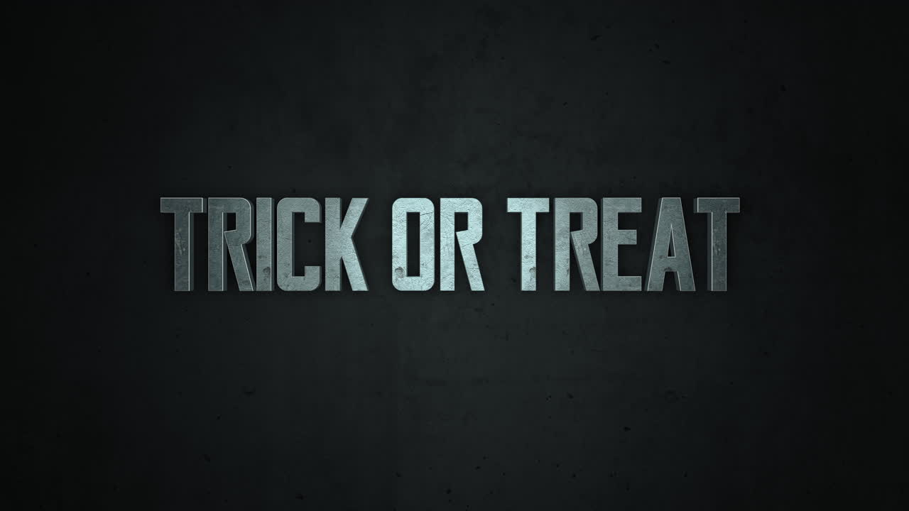 Trick Or Treat with smoke on dark space