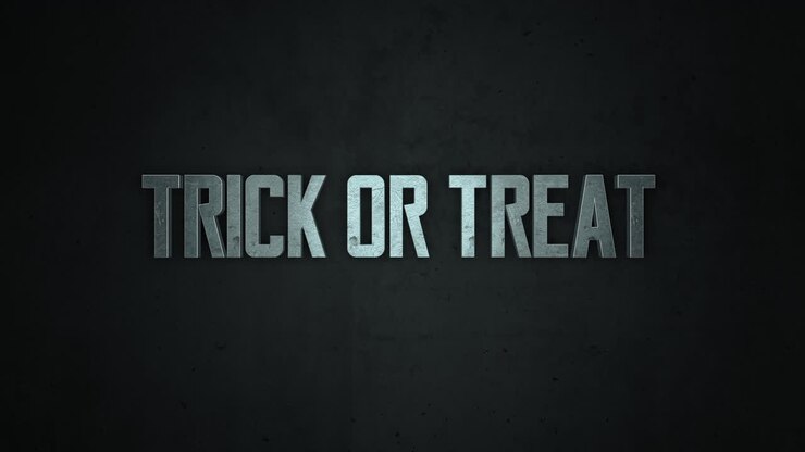 Trick Or Treat with smoke on dark space