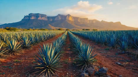 agave field with mountains in the background