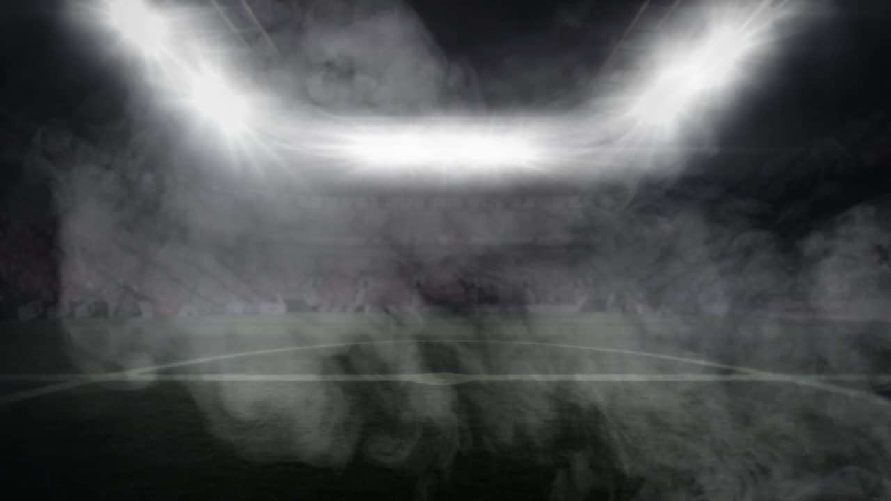 estadio deportivo y humo