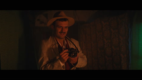 a photographer and an antique dealer in the gypsy circus cart