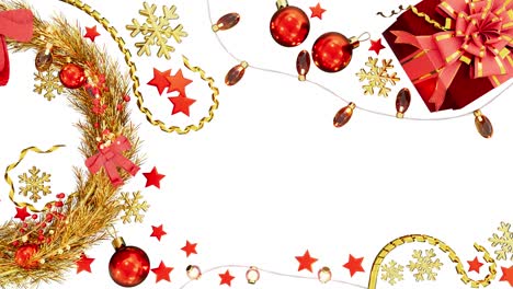 christmas holiday bg with coronet on white, isolated - loop video