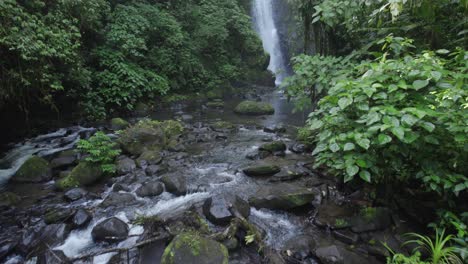 aerial of waterfall in costa rica
