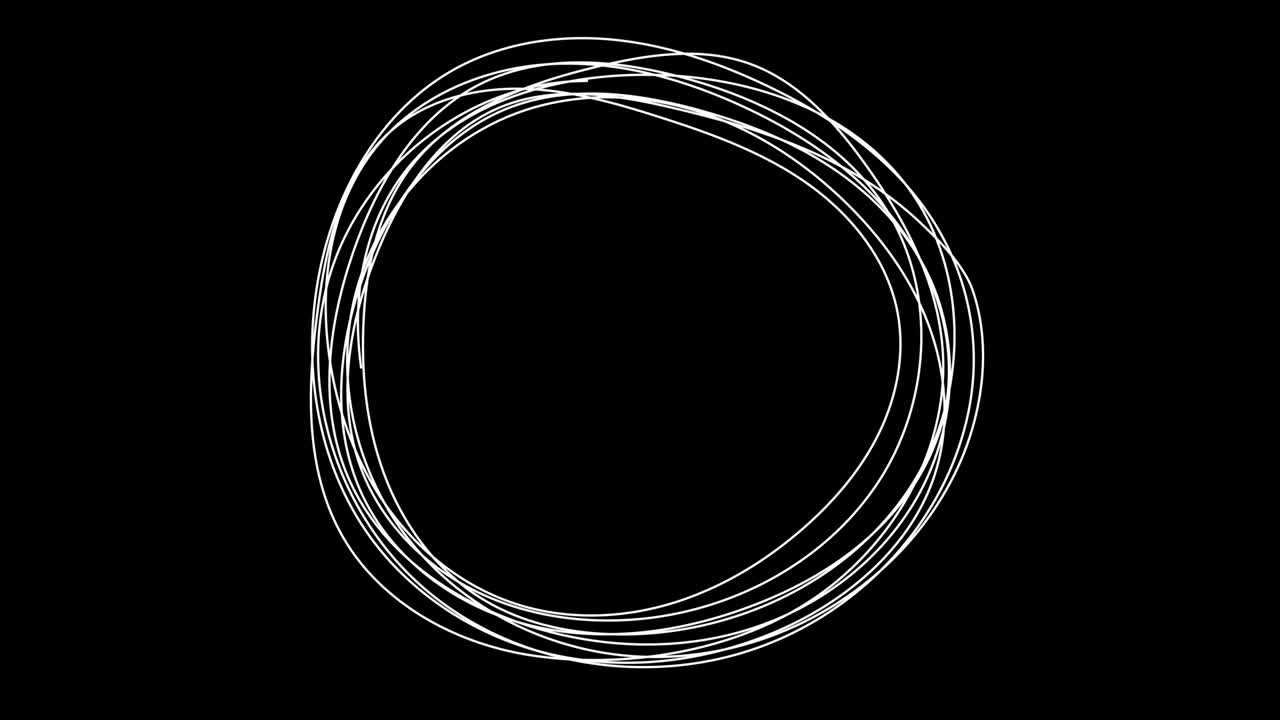 Hand Drawn Scribble Circle, logo design element. Motion graphic.
