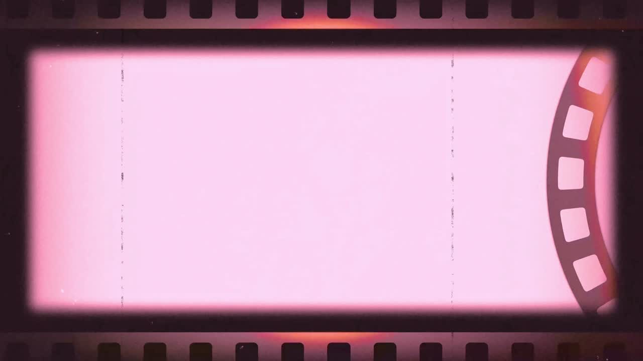 Cornice di pellicola vintage con sfondo rosa e polvere