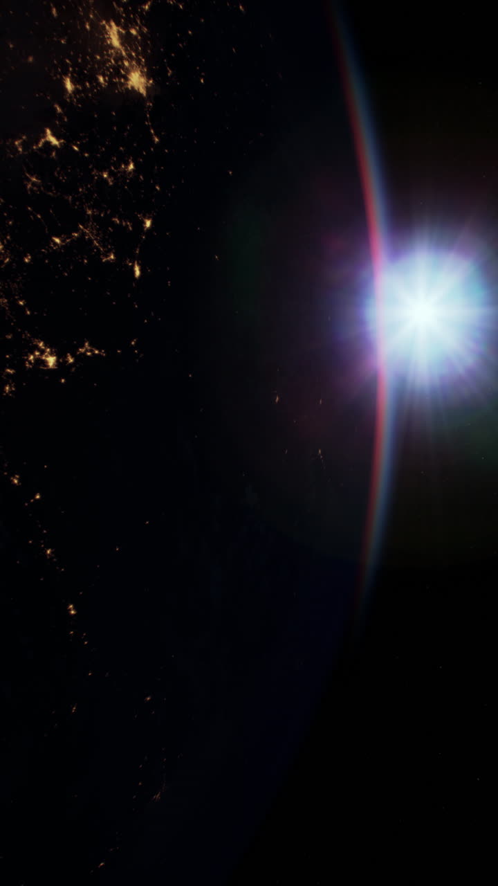 impresionante vista de la tierra desde el espacio por la noche