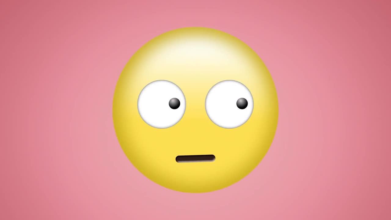 animación del icono de emoji en un fondo rosa