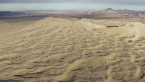 aerial drone shot of kelso dunes in the mojave desert in southern california