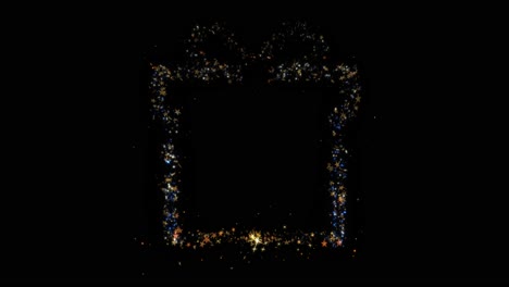 gift box sparkling golden glitter spiral lens shining magic sparkling particles star magic dust