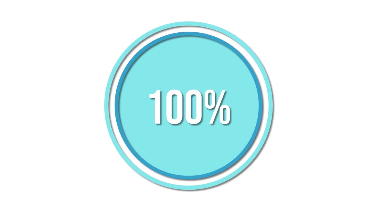 A smooth transition of a percentage circle filling from 16% to 100% in a clean, modern style