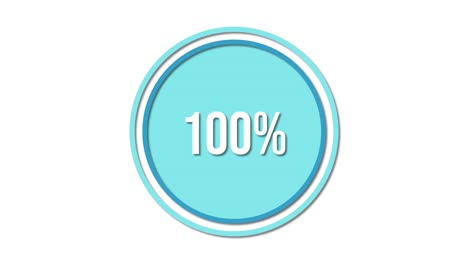 a smooth transition of a percentage circle filling from 16% to 100% in a clean, modern style