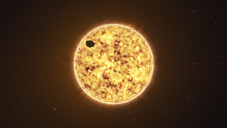 Meteor approaching the surface of the Sun