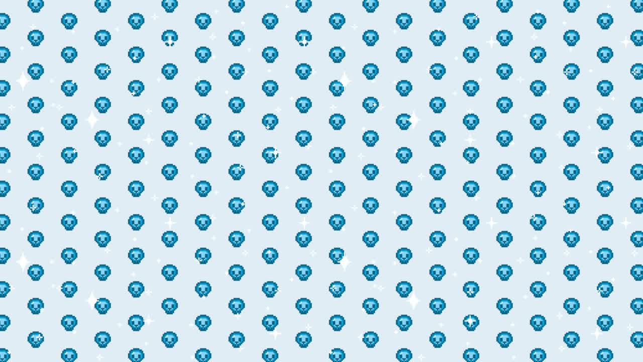 Seamless Pattern of Pixel Art Gemstones