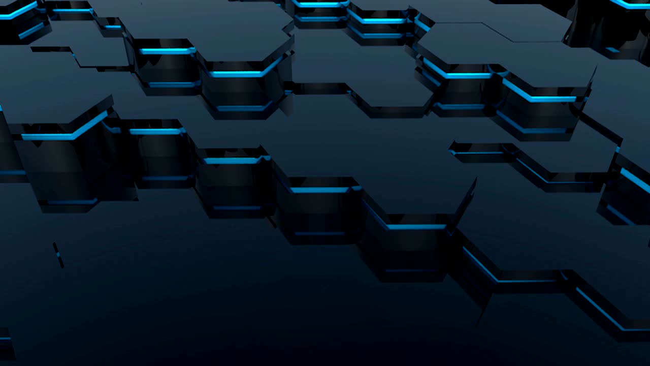 Abstract background with blue hexagon