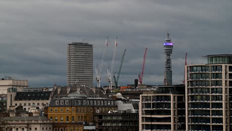 view towards bt tower and centre point from the oxo tower bar, london, united kingdom