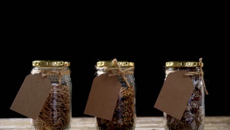 dried fruit mix in a glass jars 4k