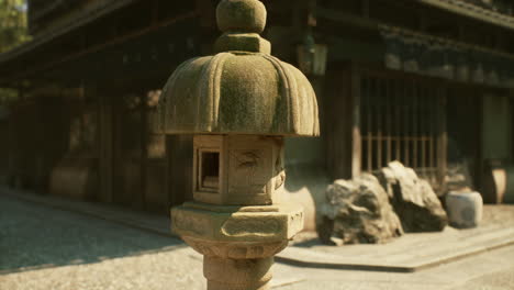 stone lantern in a japanese garden