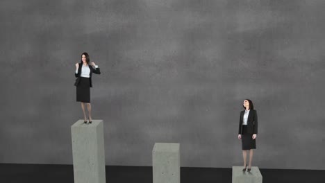 composite video of businesswoman on podium