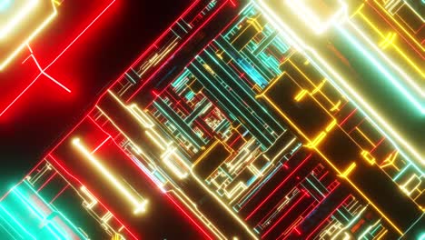 estructura geométrica de ciberpunk de neón