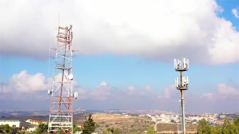 telecommunication towers in a landscape view