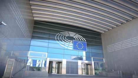 altiero spinelli building main entrance at european parliament