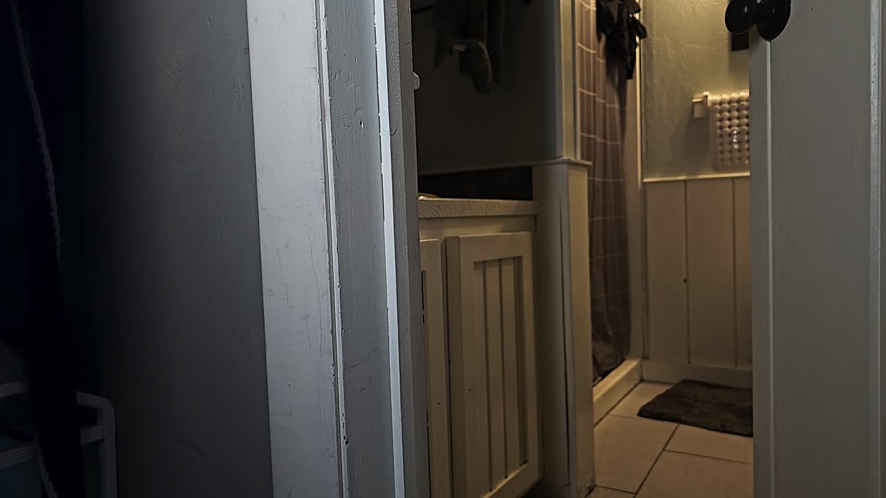 la puerta se cierra para ocultar el interior del baño