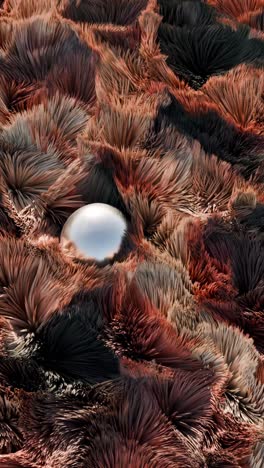 abstract fur texture with metallic spheres