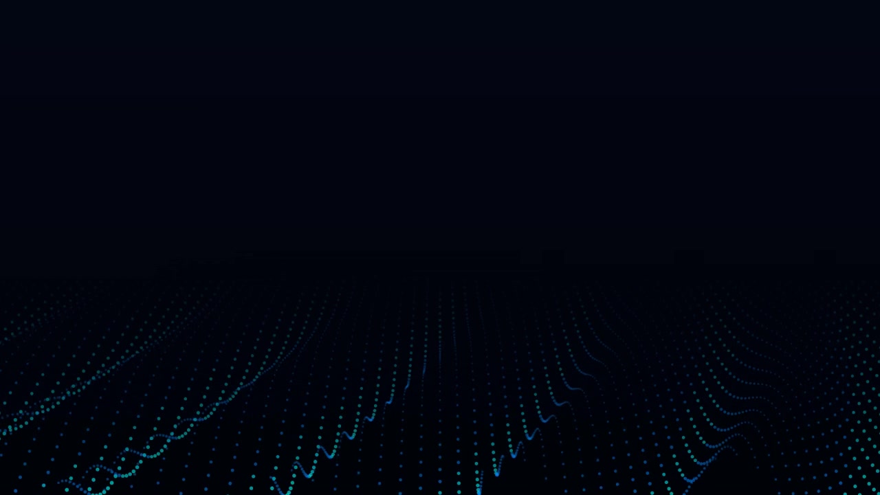 Abstract Digital Wave of Glowing Blue Particles on Dark Background