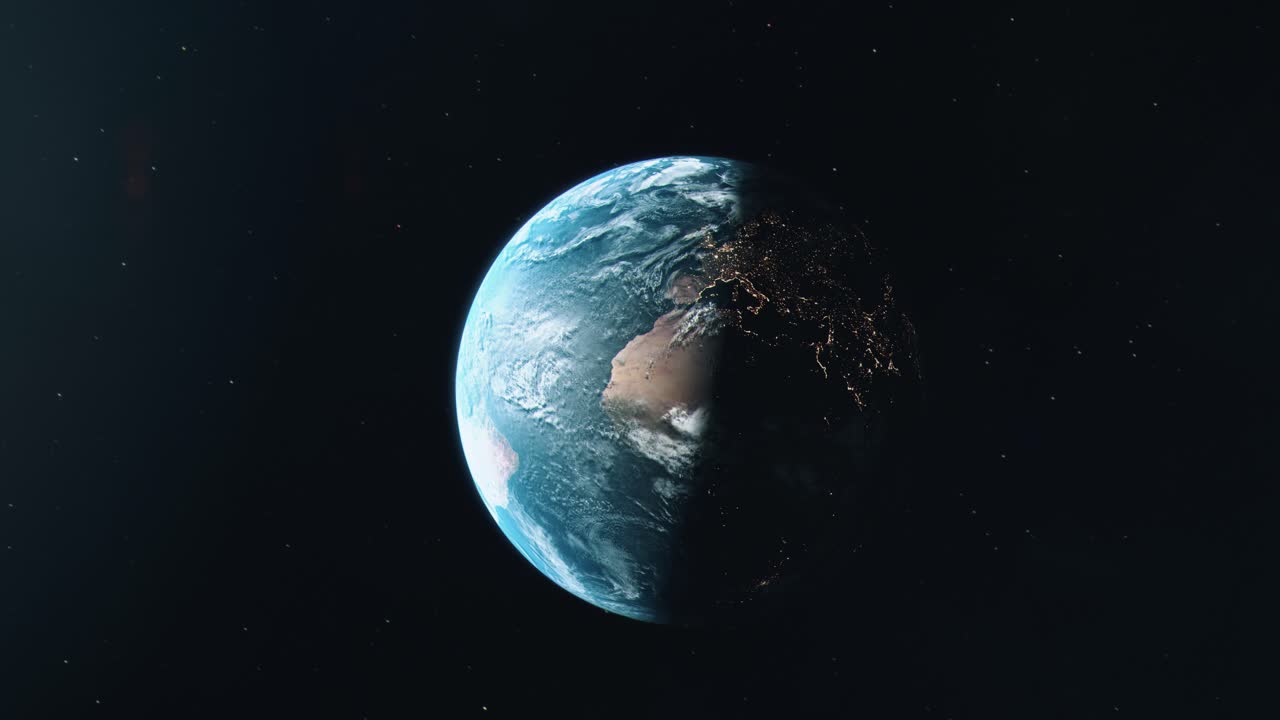 Orbiting Around Planet Earth from Day to Night