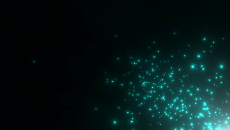partículas verdes en movimiento y estrellas en la galaxia 4