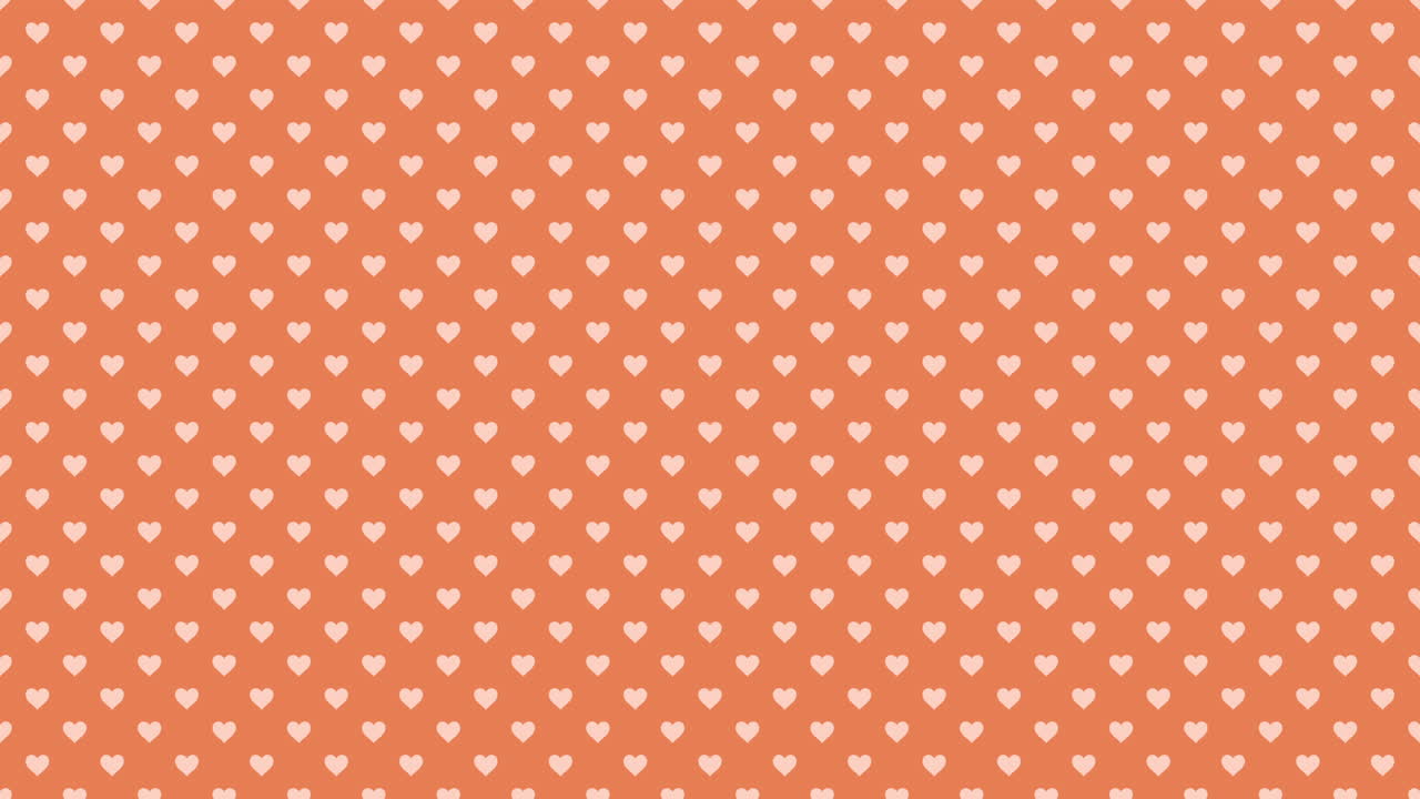 White romantic hearts pattern on fashion orange gradient