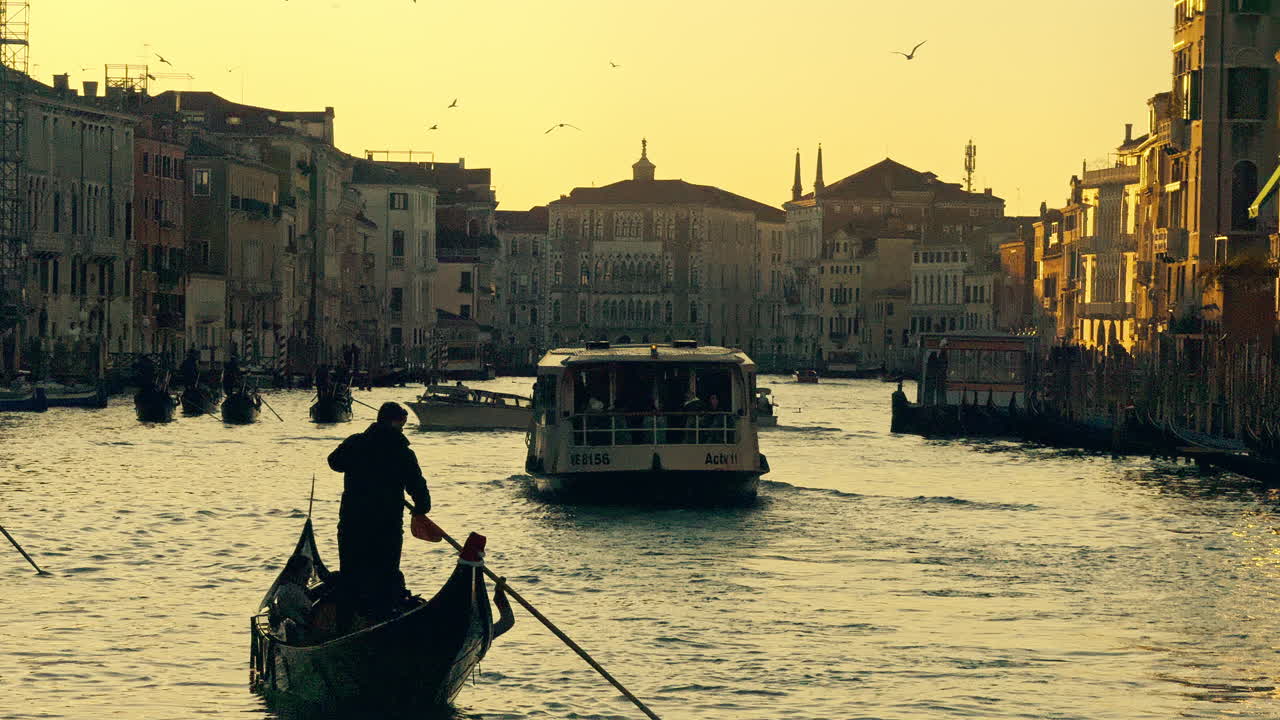 Venice Canal Sunset Silhouette