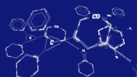 animation of data processing on blue background