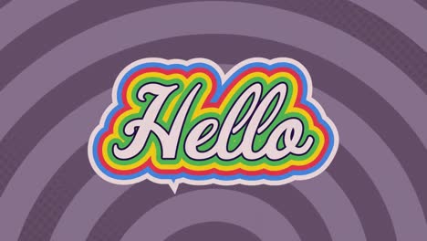 Animation-of-hello-text-in-colourful-letters-on-pink-background