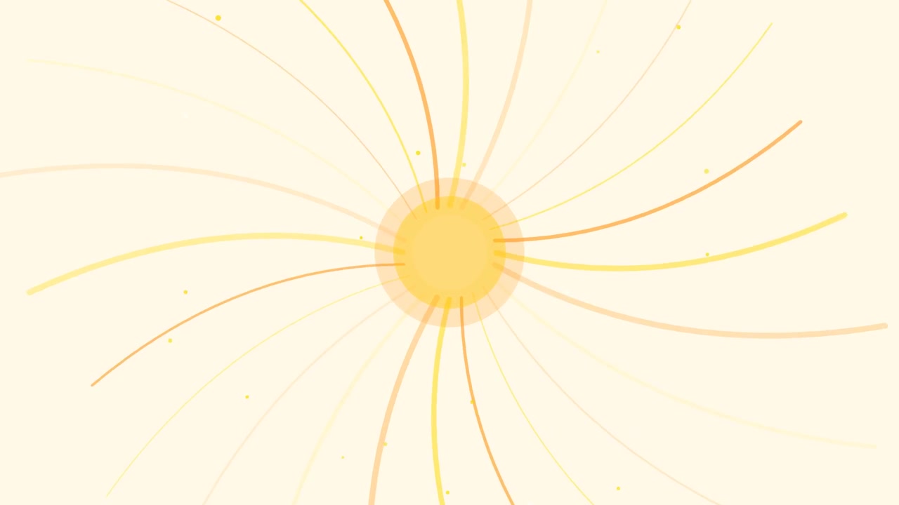 Abstract Animation of Rotating Sun Rays on Cream Background