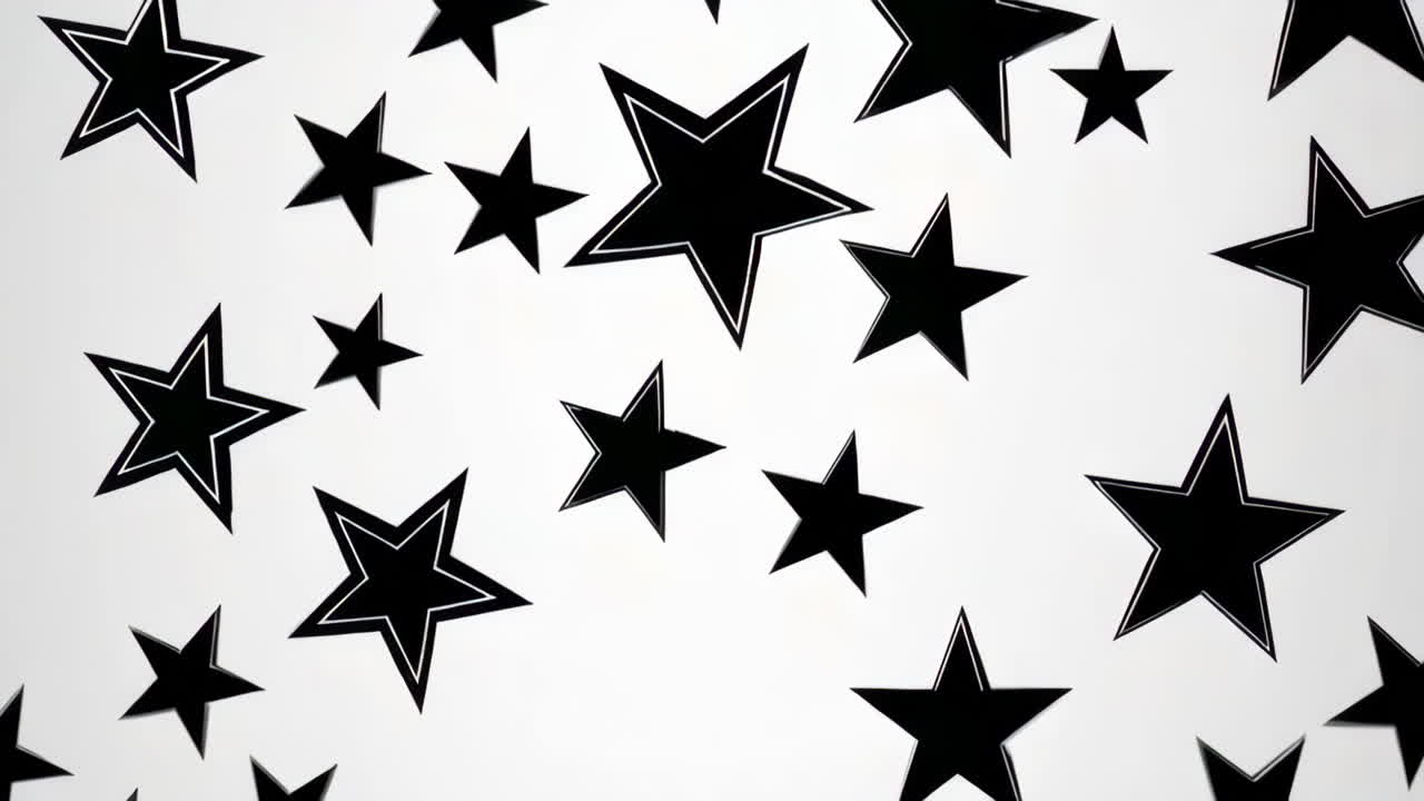 Abstract Black and White Geometric Star Patterns